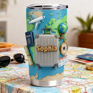 Adventure Awaits Travel Tumbler - Personalized Gift For Travel Lovers 05KILU060126