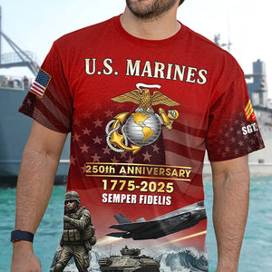 Military 3D Shirt – Personalized 250th Anniversary Gift for Soldiers 03naqn030725