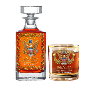 Military Commemorative Whiskey Decanter Set - Personalized Gifts For Soldiers 02naqn030725