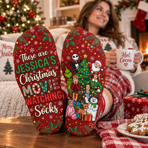 Christmas Lovers Middle Tube Socks - Personalized Gifts For Movie Enthusiast 05naqn110926