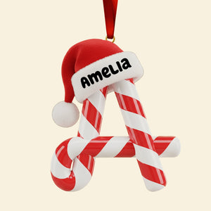 Candy Cane Alphabet Acrylic Ornament - Personalized Christmas Gifts 02hyqn301025