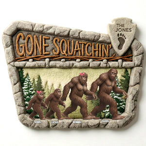 Bigfoot Family Shaped Doormat - Personalized Gifts For Wildlife Family 02qhtn181225