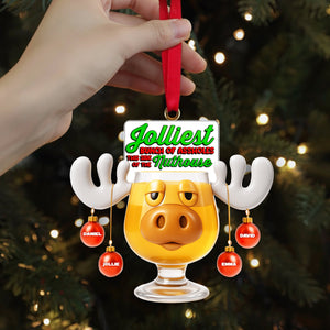 Personalized Gifts For Family, Vacation Moose Family Name Christmas Acrylic Ornament 05nalu171025