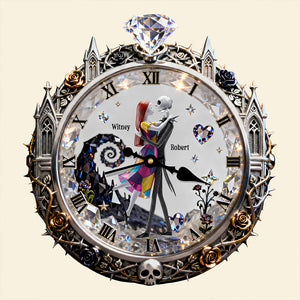 Spooky Couple Wall Clock - Personalized Gifts For Couple 1 Layer Acrylic Hanging Wall Clock 03PADT261225