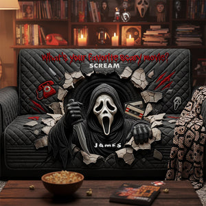 Horror Quilted Sofa Cover - Personalized Gifts For Movie Lovers 01pata230126