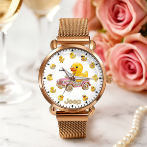 Funny Duck Mesh Strap Quartz Watch Personalized Gifts For Off Road Lovers 01HUTN040825