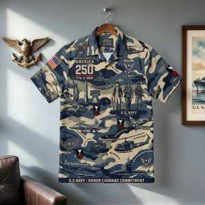 Custom Military Insignia Hawaiian Shirt - Personalized Gifts For Veteran 03QHQN030626