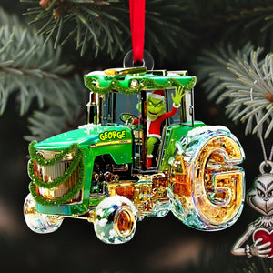 Green Tractor Initials Ornament - Personalized Christmas Gifts For Tractor Lovers 01TGLU110925