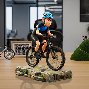 Teenager Riding Bicycle Plaque - Custom Photo Gifts For Bicycle Lovers 02pata290825