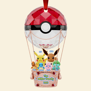 Family Hot Air Balloon Christmas Ornament Personalized Gifts For Family 02NADT270925