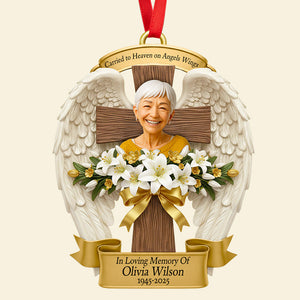 Angle Wings Christmas Ornament Custom Photo Gifts For Heaven 03HUDT120925