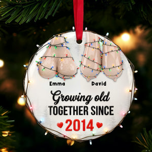 Funny Old Couple Ornament - Personalized Gift For Couple Christmas Ornament 01OHLU251025