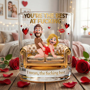 Naughty Couple Round Glass - Personalized Gifts For Couple Drinking Glass 02NAQN240126