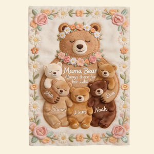 Mama Bear Blanket Personalized Gifts For Mom 01PGDT160326