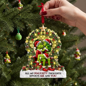 Naughty Couple Christmas Ornament - Personalized Gifts For Couple Christmas Ornament 02NALU220926