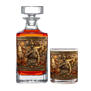 Anniversary Veteran Decanter Set - Personalized Gift For Military Decanter Set 01TOQN280226