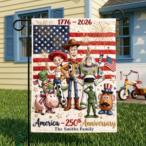 Lovely Characters Celebrated America 250th Anniversary Garden Flag - Gifts For Patriots 04nalu020626