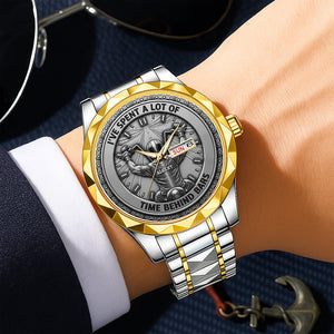 Biker Behind Bars Stainless Steel Men's Watch, Personalized Gifts For Motorcycle Lovers 03qhqn310725