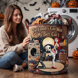 Funny Couple Quilted Laundry Basket - Personalized Gifts For Couple 05OHDH130726