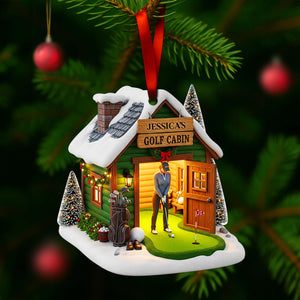 Golf Cabin Christmas Ornament - Personalized Gift For Golfers 05OHLU140825