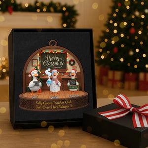 Teacher Goose Coworker Acrylic Christmas Ornament - Personalized Gifts For Coworker 01nata061125