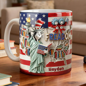 Patriotic Reading Coffee Mug - Personalized Gift For Reading Lovers 01PALU090226