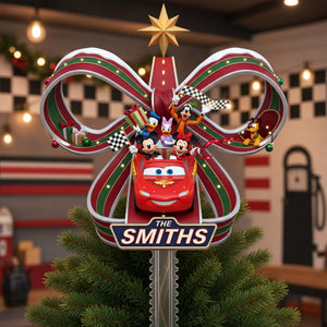 Childhood Cartoon Ribbon Tree Topper - Personalized Gifts For Christmas Acrylic Tree Topper 07HALU290826-Homacus