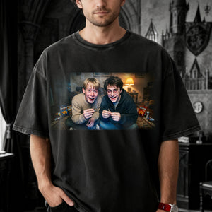 90s Friendship Movie Night Washed Shirt 04KILU301225