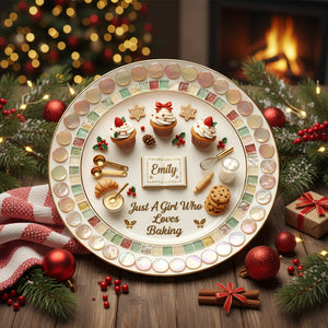 Personalized Gifts For Baking Lovers Ceramic Round Plate 01pgtn211025