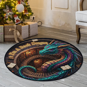 Personalized Gifts For Book Lovers Dragon Quilted Round Mat 02hutn071025