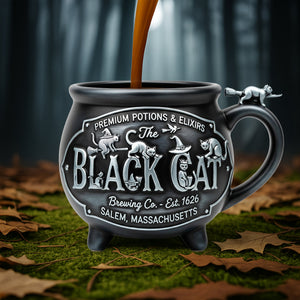 Black Cat Brewing Co Cauldron Mug - Personalized Gift For Cat & Witch Lovers 03QHLU200825-Homacus