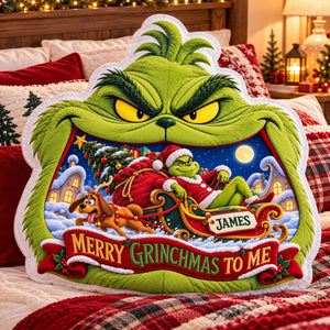 Furry Mischief Santa Christmas Custom Shaped Pillow - Personalized Christmas Gifts 01halu131026