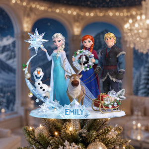 Magical Winter Family Acrylic Christmas Tree Topper, Personalized Gifts 04hata150826