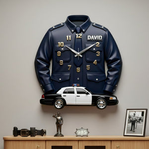 Personalized Gifts For Police Officers Acrylic Hanging Wall Clock 02totn060126