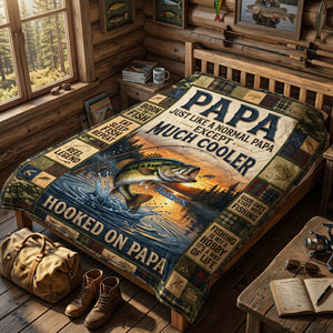 Hooked On Papa Forever Blanket - Personalized Gifts For Dad 02TYTA230426