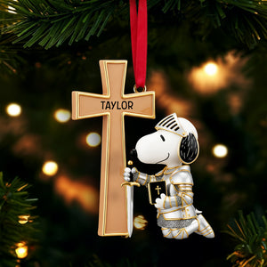 Knight Templar Kneel Under God Acrylic Ornament - Personalized Gifts For Christians 07QHLU211025