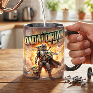 The Warrior Dad And Kids Magic Mug - Personalized Gifts For Dad 03natn150426