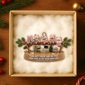 Fun Pig Office Worker Acrylic Ornament, Personalized Gifts For Coworker 04qhdt241125