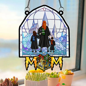 Personalized Gifts For Mom Suncatcher Ornament 01httn240424tm Witch and Kids-Homacus