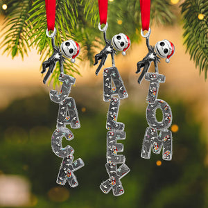 Playful Spooky Name Art Ornament, Personalized Gifts For Christmas 02qhtn281025