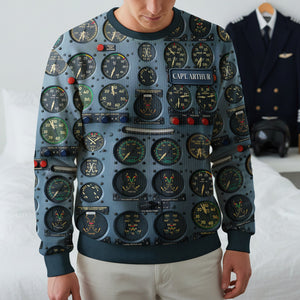 Pilot Control Panel Ugly Sweater - Personalized Christmas Gifts For Pilot 01HULU120925