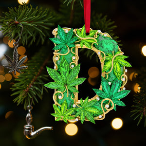 Crystal Leaf Initial Ornament - Personalized Christmas Gifts For Stoners 05TOLU270825