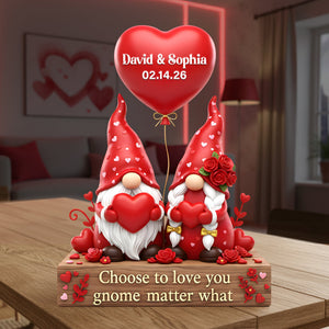 Cute Gnome Couple Acrylic Plaque - Personalized Anniversary Gift For Couples 08HYLU261125