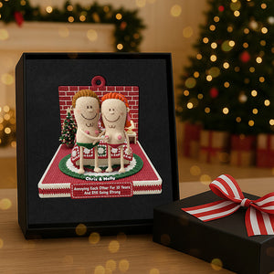 Personalized Gifts For Christmas, Knitting Funny Couple Acrylic Ornament 02nata241025
