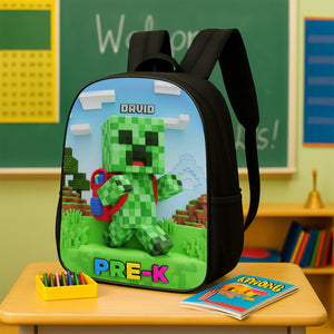 Green Pixel Hero School Bag - Personalized Gifts For Kids 03natn040825-Homacus