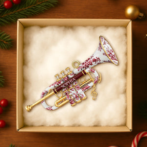 Personalized Gifts - Trumpet Toile de Jouy Christmas Ornament 02pgtn231025