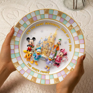 Magical Family Ceramic Round Plate -  Personalized Gift For Family 03PGLU101025