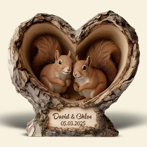 Squirrel Couple Acrylic Plaque – Personalized Gifts for Couple 04hyqn101225