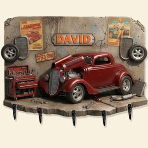 Vintage Car Garage Key Hanger - Personalized Gifts For Car Lovers 01KIQN130126
