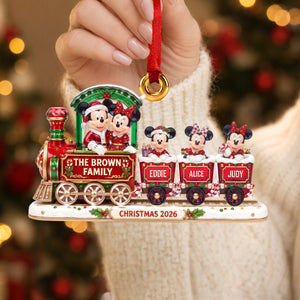 Cute Family Train Acrylic Ornament - Personalized Christmas Gifts For Family 01tydh040926